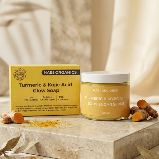 Duo Bundle of Turmeric & 2% Kojic Acid Soap and Scrub